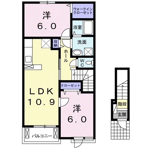 ル　クレール 202号室 間取り